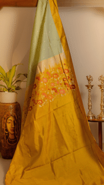 Banarasi Korra Jamdhani Pattu Saree